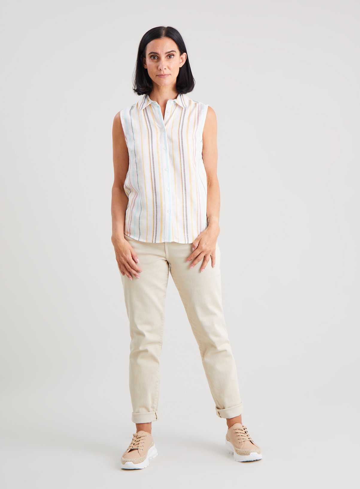 White Stripe Sleeveless Shirt 26 - Image 2 thumbnail